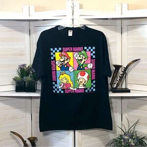 Nintendo Super Mario Bros Black Cotton T-Shirt Large
